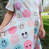 Smiley Short Sleeve Twirl Dress