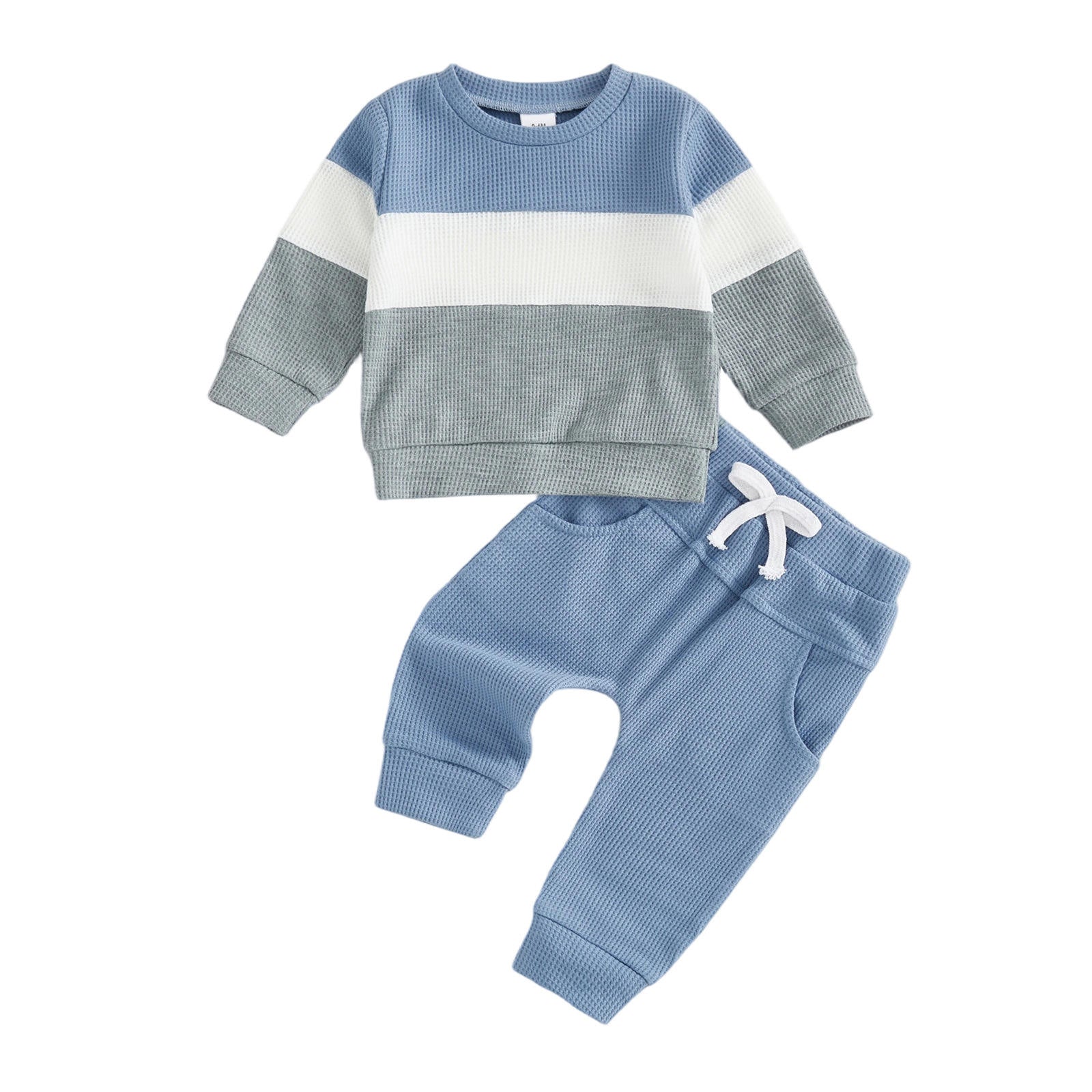 Color Block Waffle Knit Baby and Toddler Boy Jogger Set A Touch of Magnolia Boutique