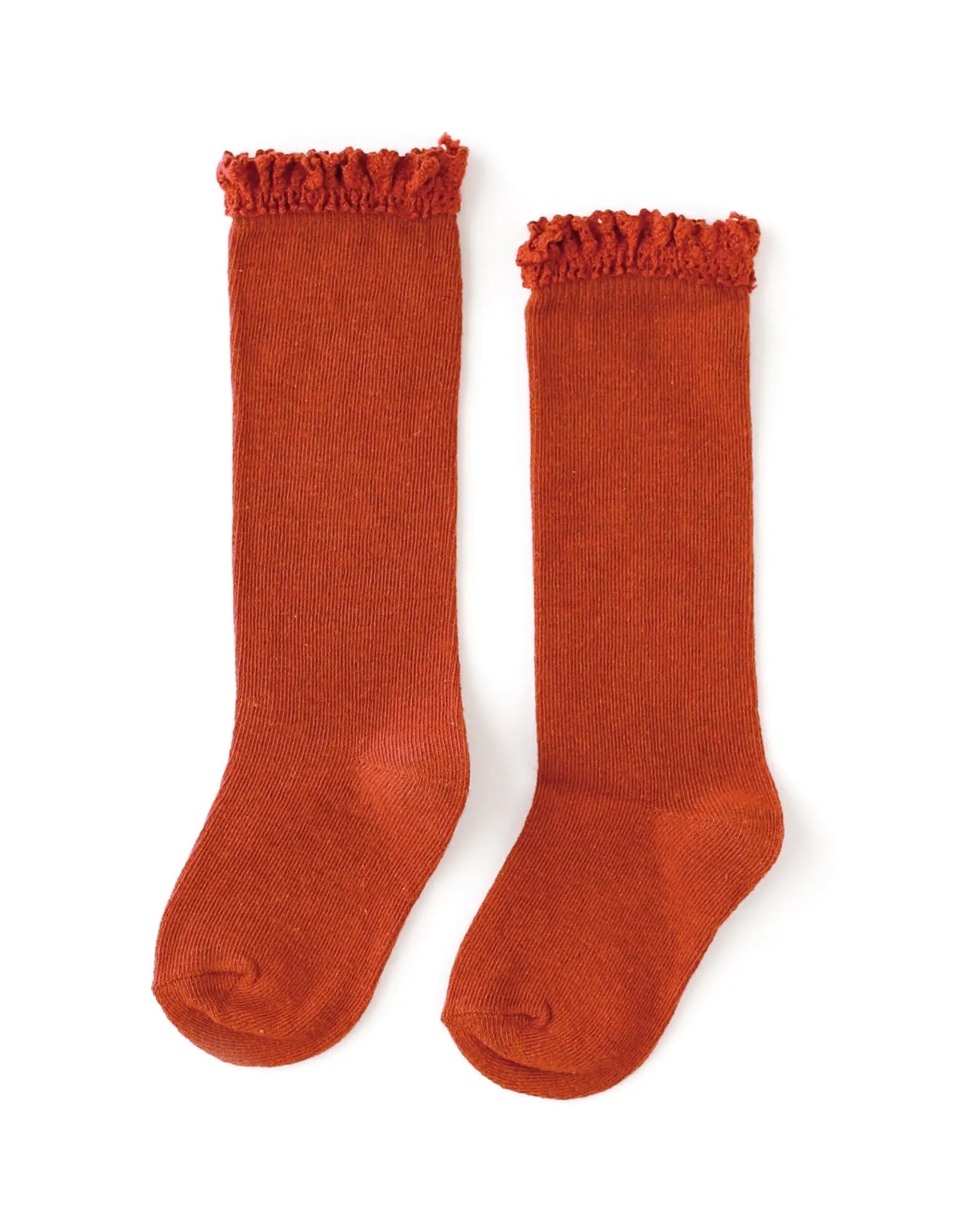 Persimmon Lace Top Knee High Socks  A Touch of Magnolia Boutique   
