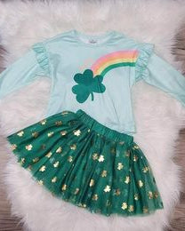 Rainbow Clover St. Patty's Skirt Set  A Touch of Magnolia Boutique   