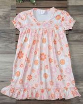 Smiley Flowers Short Sleeve Pajama Gown  A Touch of Magnolia Boutique   