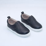 Brook Slides -Black Textured Leather Shoes