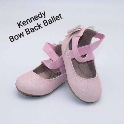 Kennedy Bow Back Ballet-Light Pink Glitter Shoes