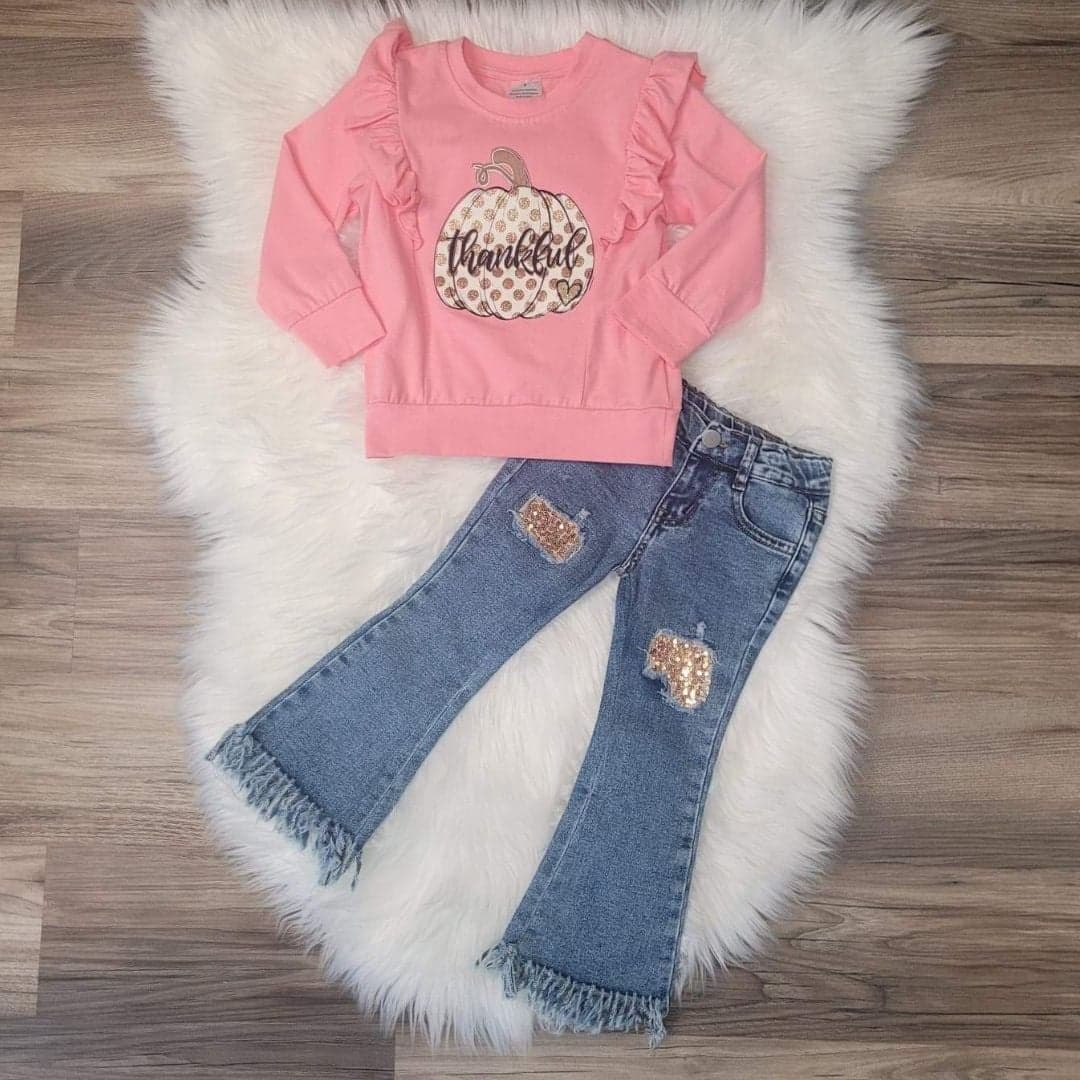 Thankful Fringe Denim Jean Set (size 12/14 available)  A Touch of Magnolia Boutique   