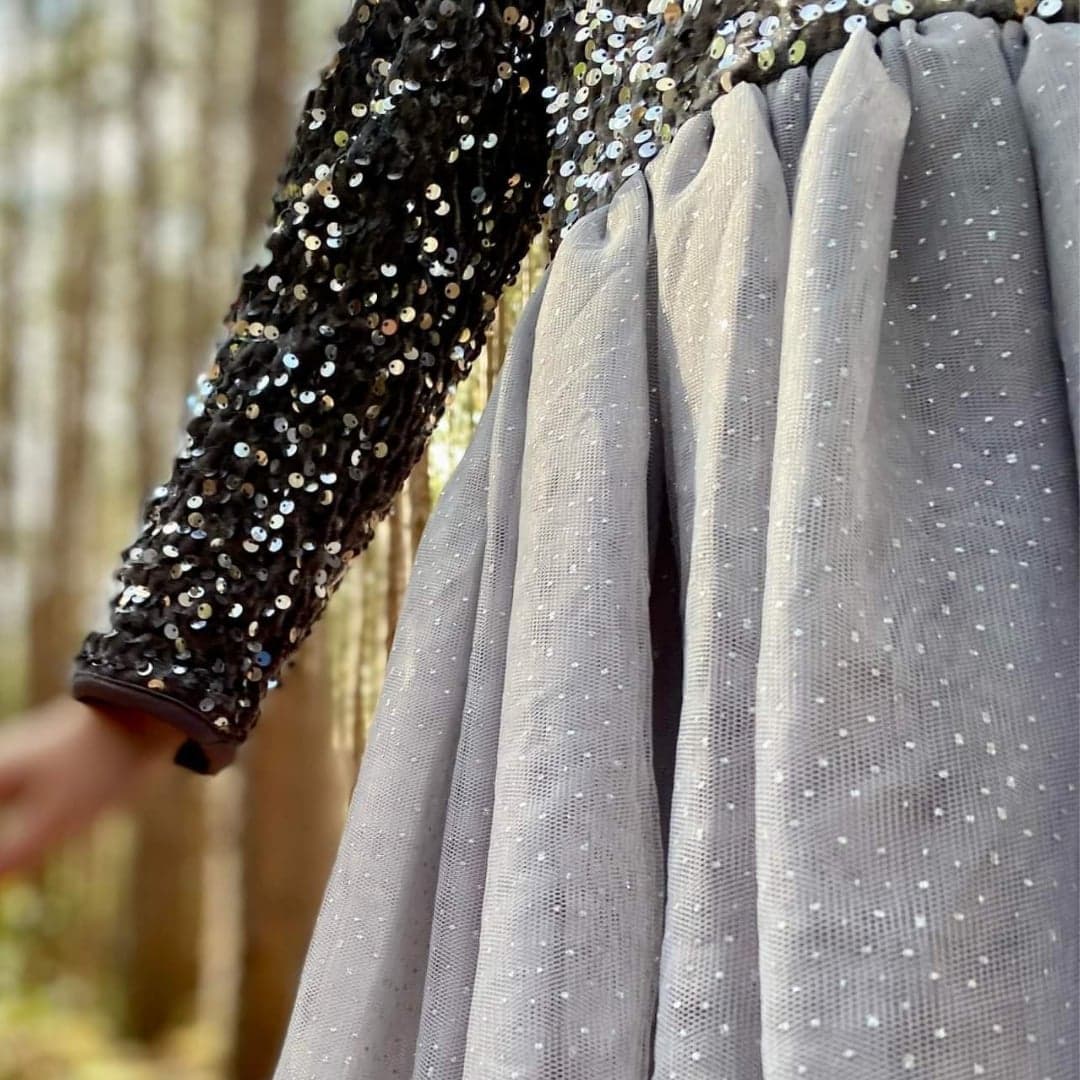 Grey Velvet Sequin Tulle Dress  A Touch of Magnolia Boutique   