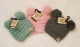 Baby Solid Double Pom CC hat
