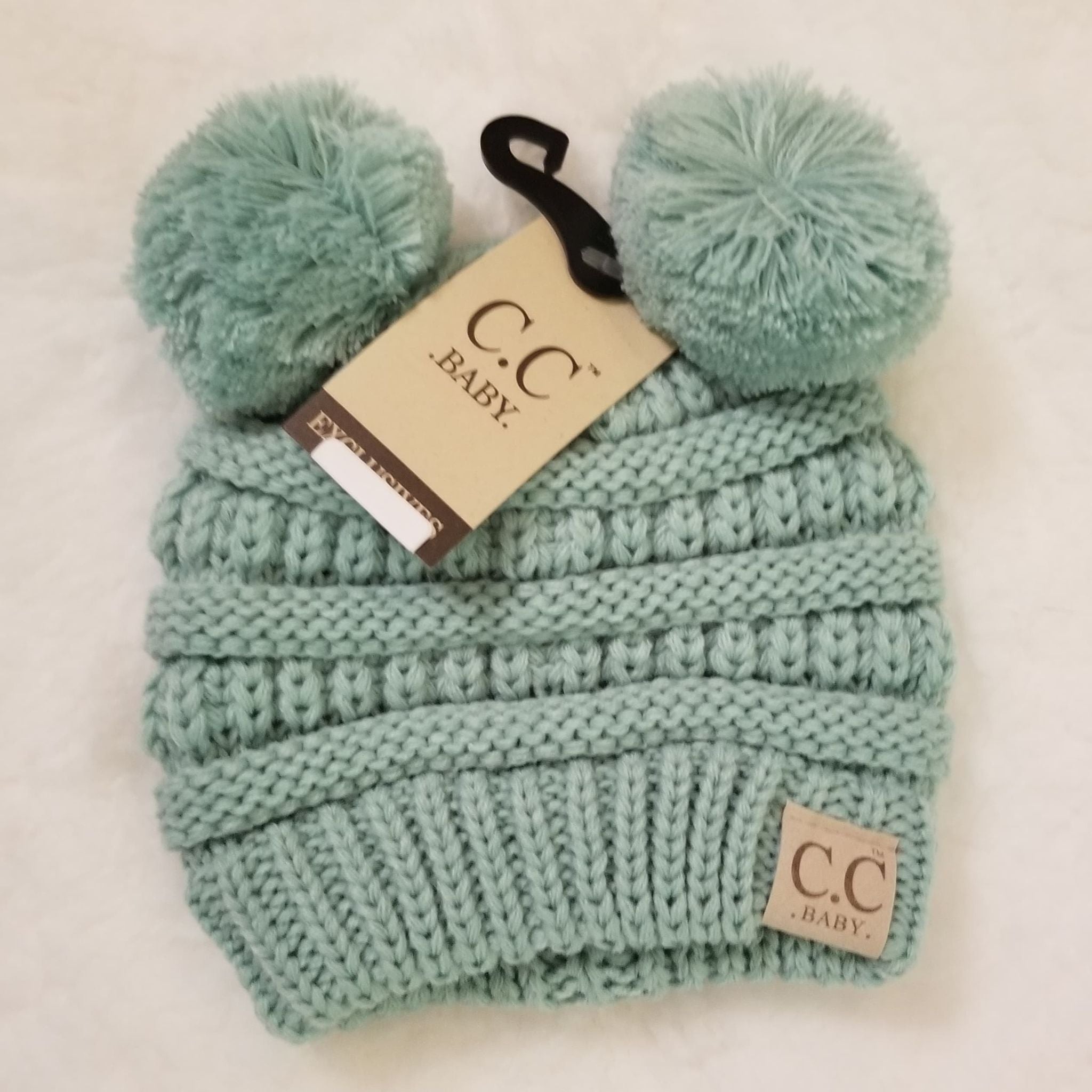 Baby Solid Double Pom CC hat  A Touch of Magnolia Boutique Mint  