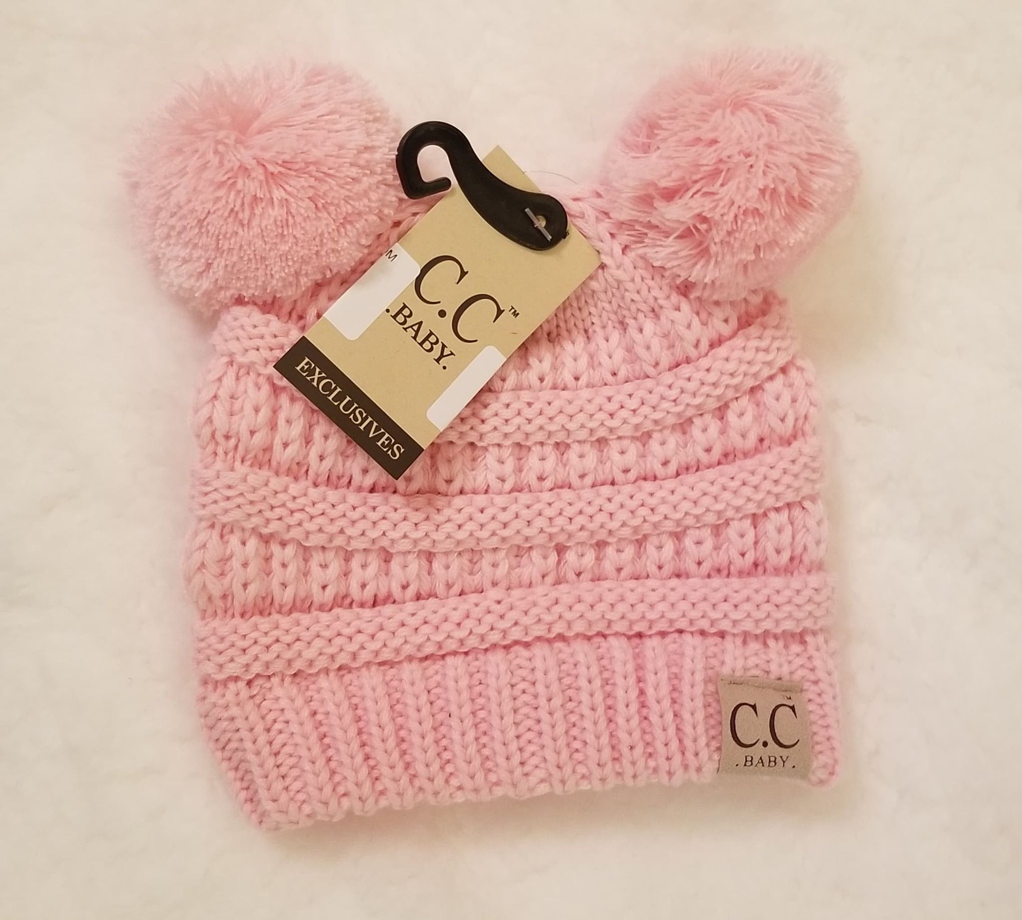 Baby Solid Double Pom CC hat  A Touch of Magnolia Boutique Pale Pink  