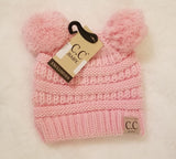 Baby Solid Double Pom CC hat