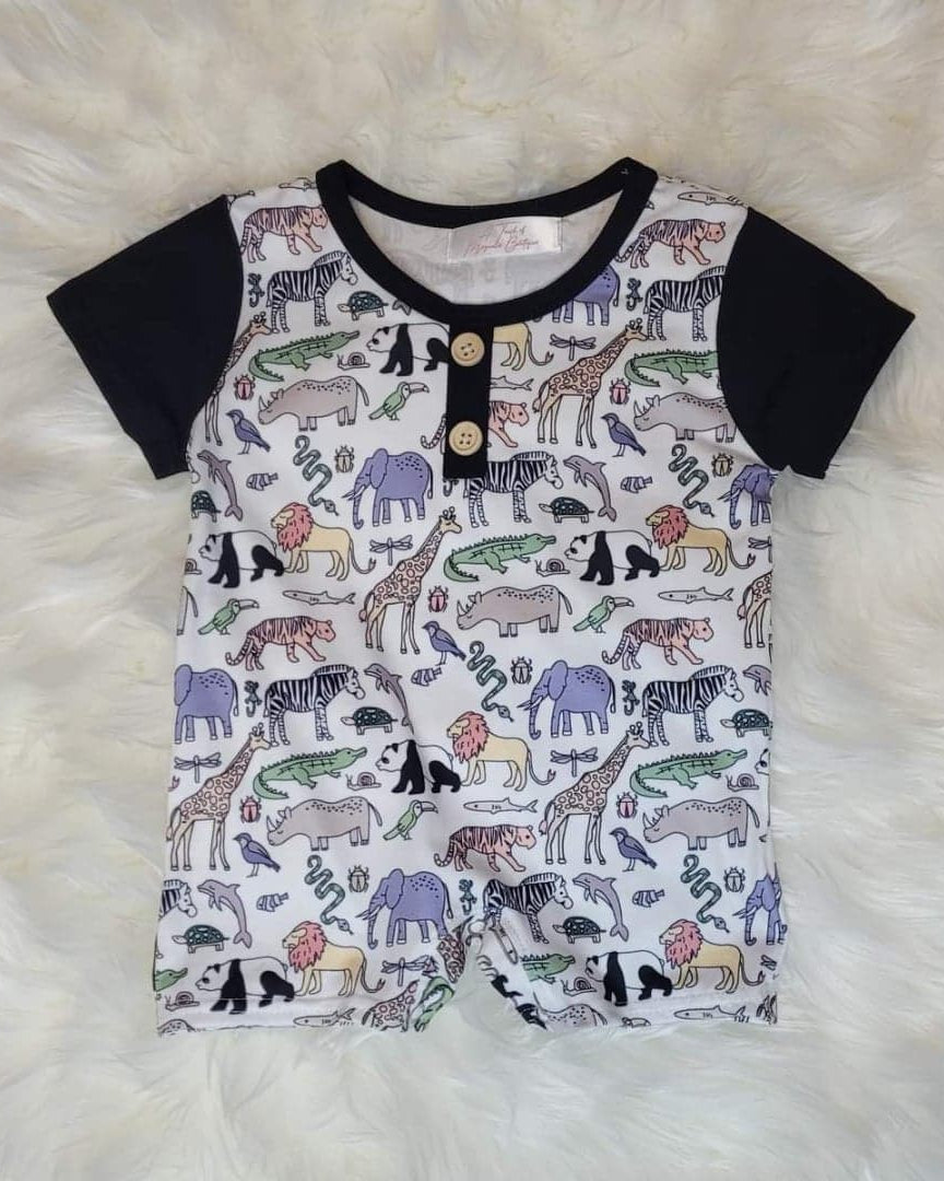 Baby Boy Zoo Romper  A Touch of Magnolia Boutique   