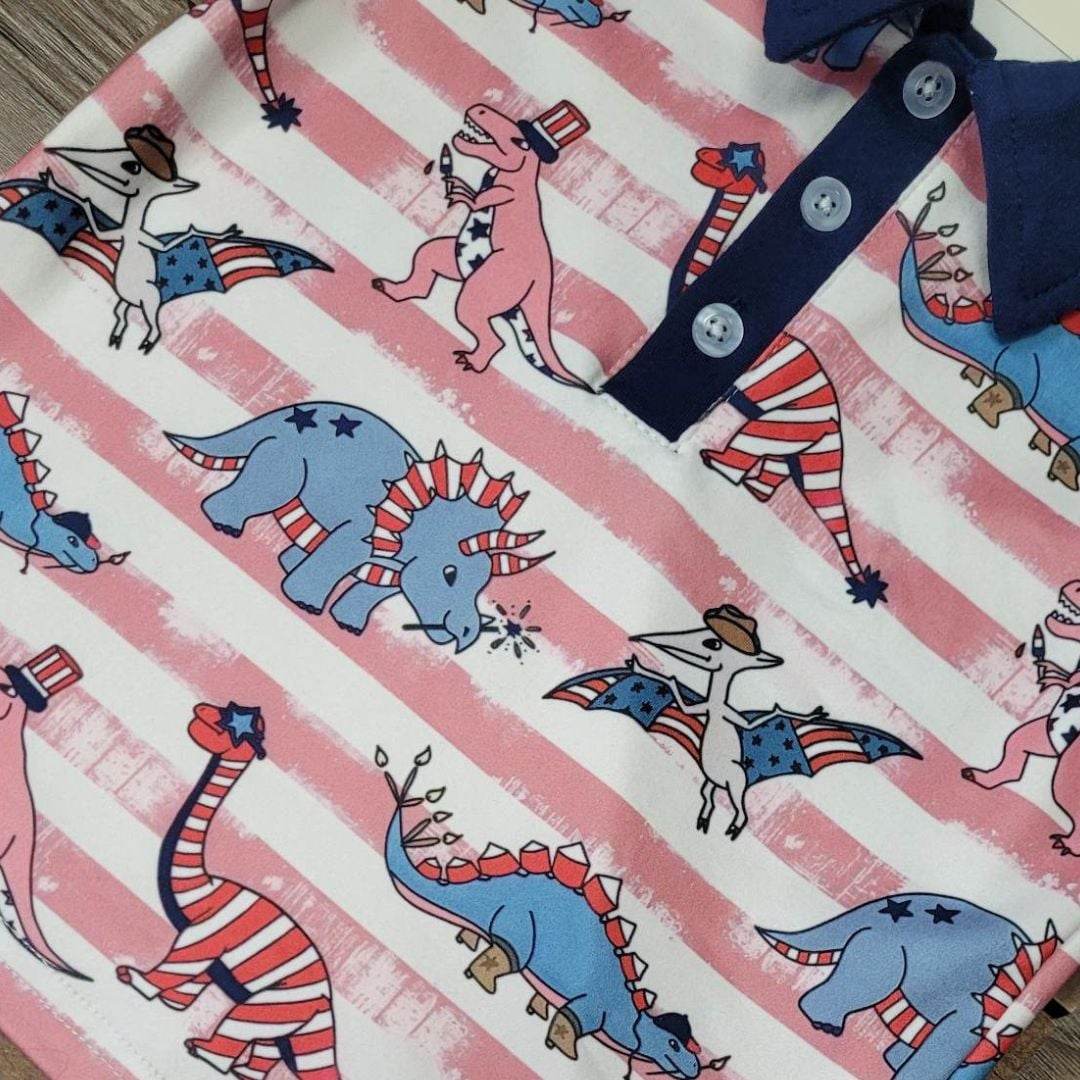 Boys Patriotic Dinosaur Shirt  A Touch of Magnolia Boutique   