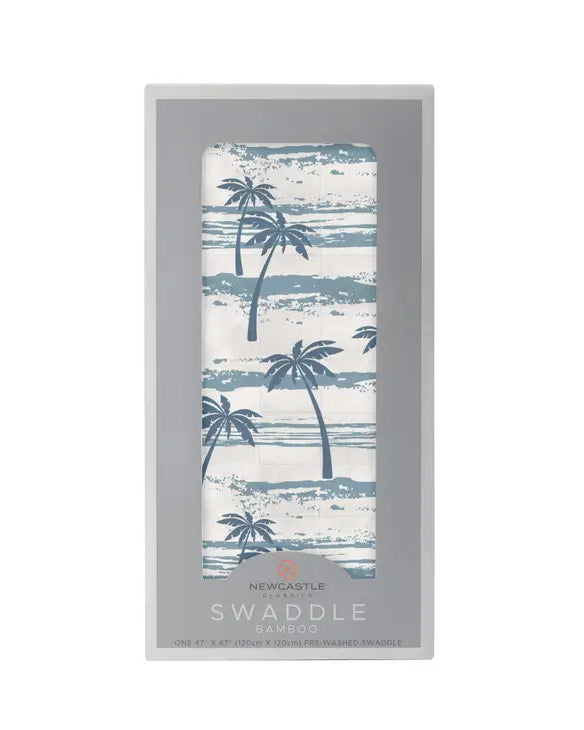 Cotton Muslin Swaddle (multiple patterns available)  A Touch of Magnolia Boutique Ocean Palm Trees  