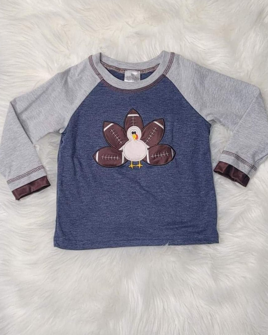 Blue Football Turkey Top  A Touch of Magnolia Boutique   