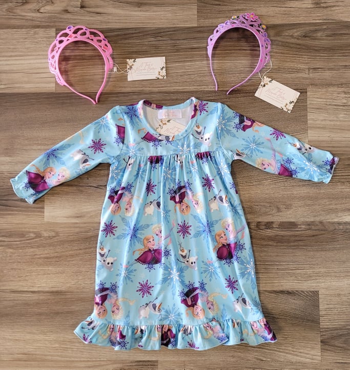 Frozen Inspired  Pajama Gown-RESTOCK (size 12 month avail)  A Touch of Magnolia Boutique   