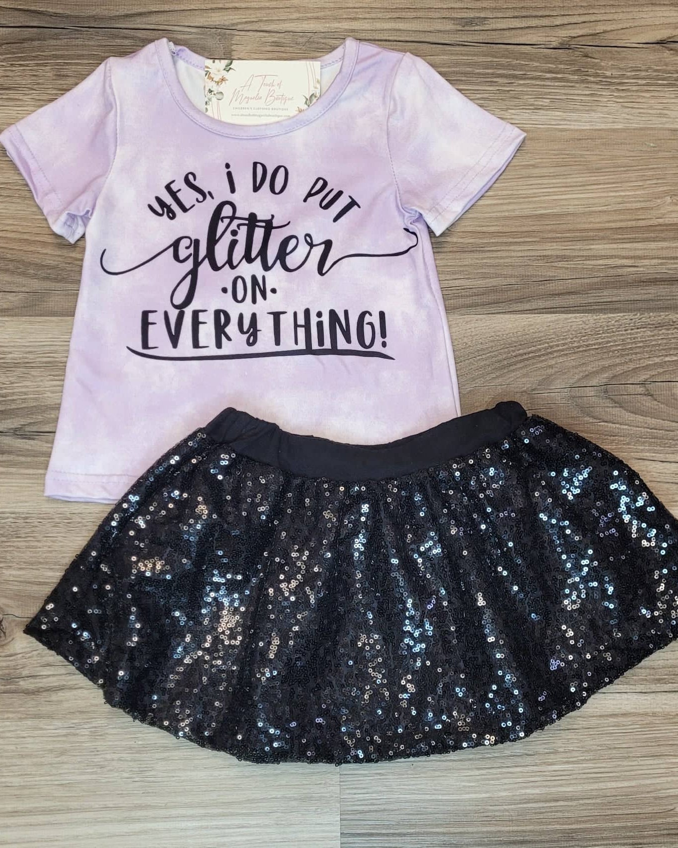 I Put Glitter on Everything Sequin Skirt Set  A Touch of Magnolia Boutique   