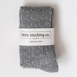 Gray Cable Knit Tights