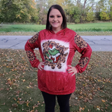 Mom & Me Red Hooded Leopard Grinch Inspired Top-Adult