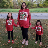 Mom & Me Red Hooded Leopard Grinch Inspired Top-Adult