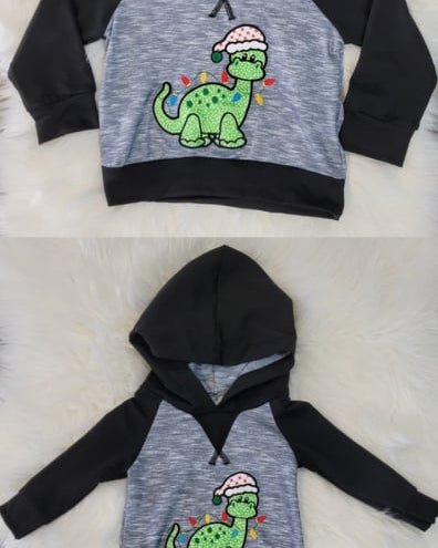 Boys Holiday Hooded Dinosaur Top  A Touch of Magnolia Boutique   