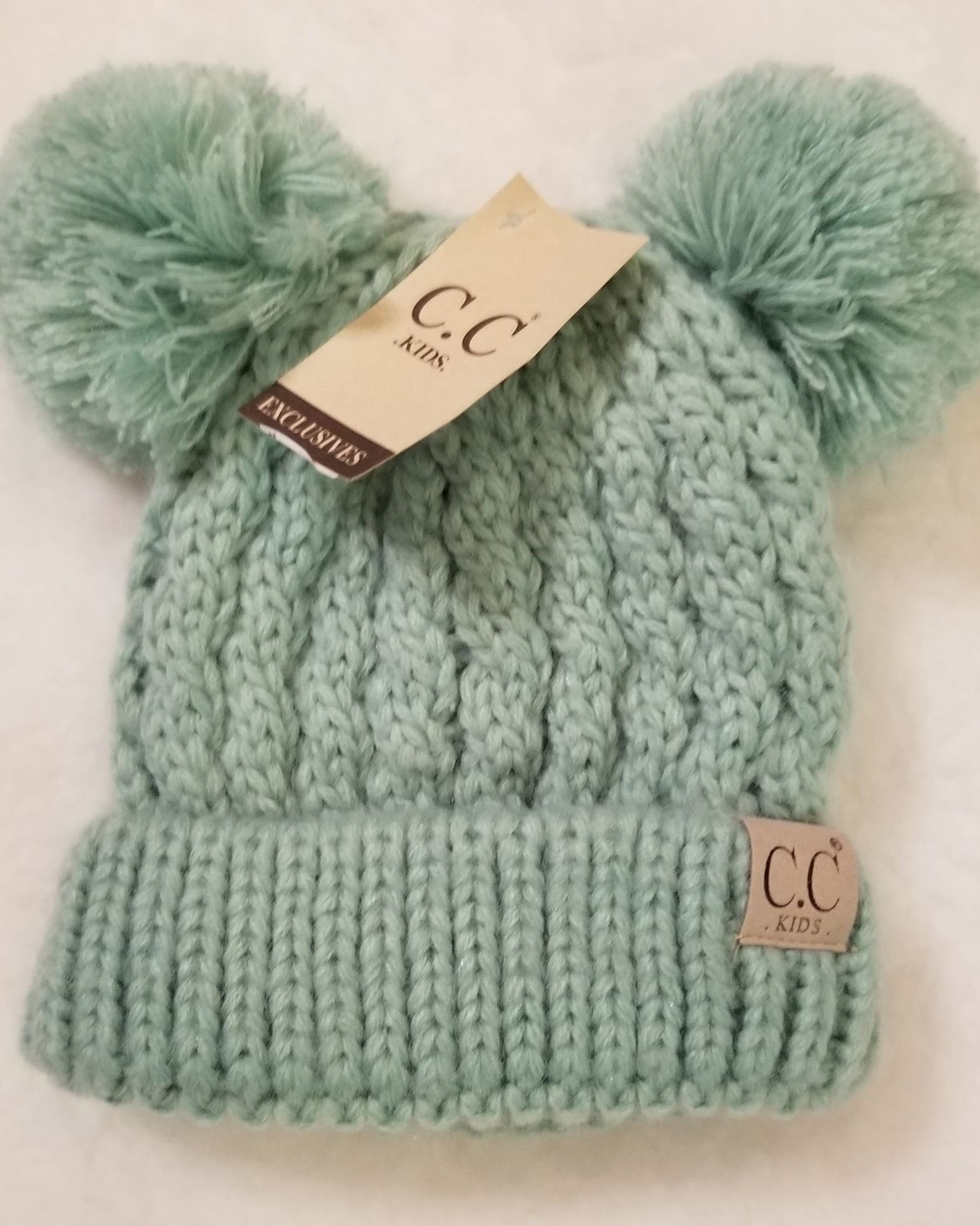 Kids Solid Double Pom CC hat- additional colors  A Touch of Magnolia Boutique Mint  