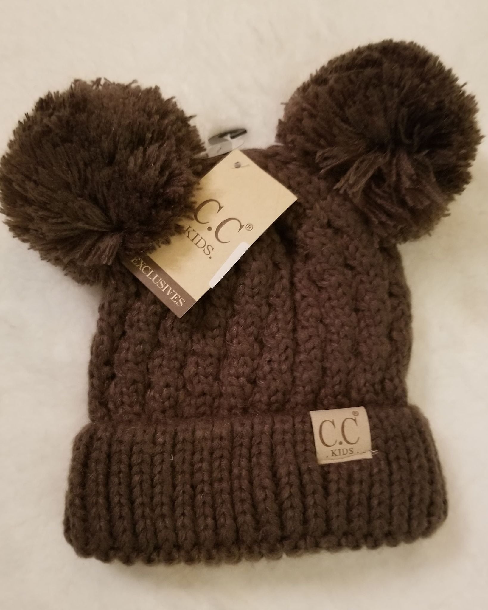 Kids Solid Double Pom CC hat- additional colors  A Touch of Magnolia Boutique New Olive  