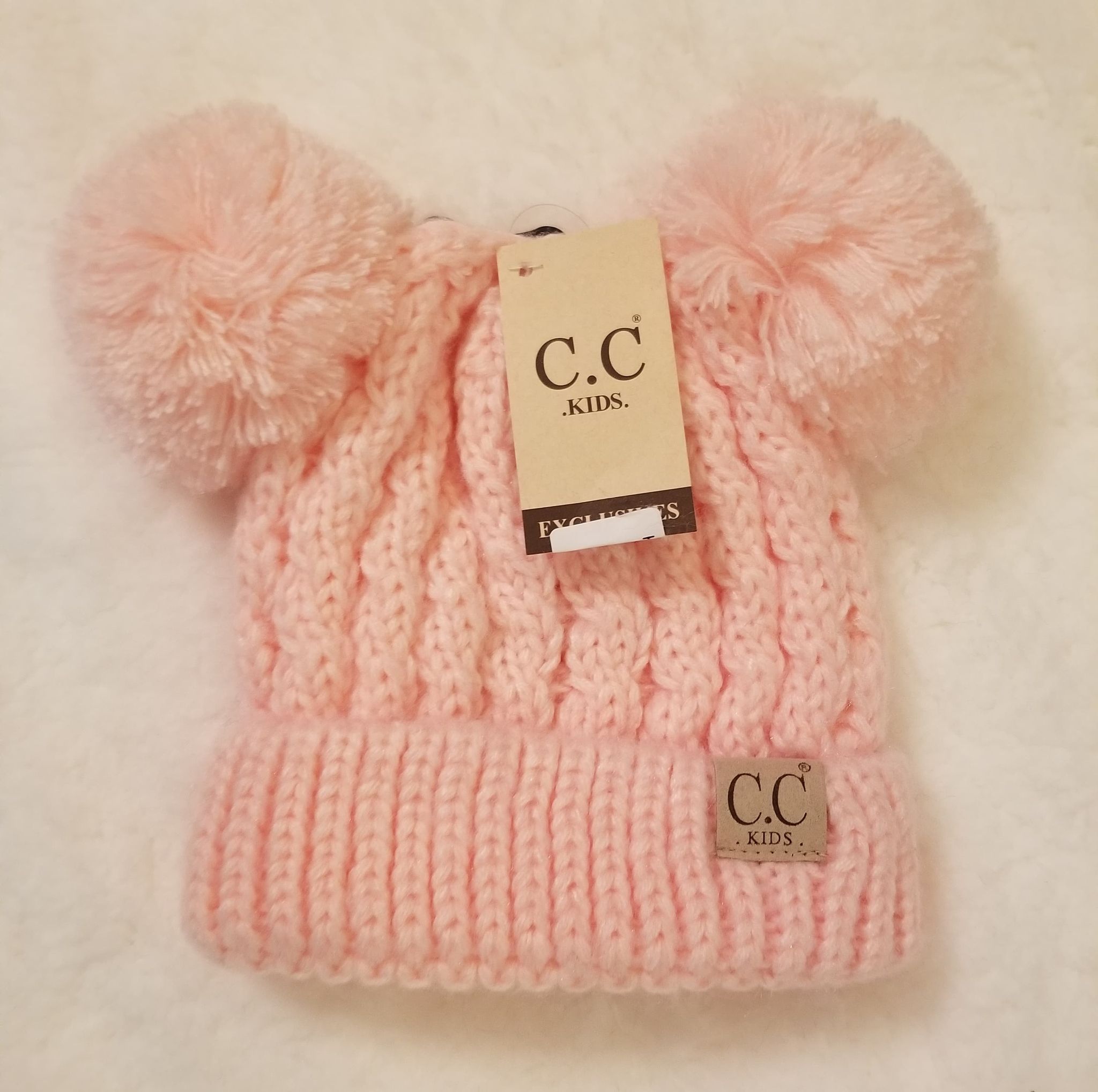 Kids Solid Double Pom CC hat- additional colors  A Touch of Magnolia Boutique Pink  