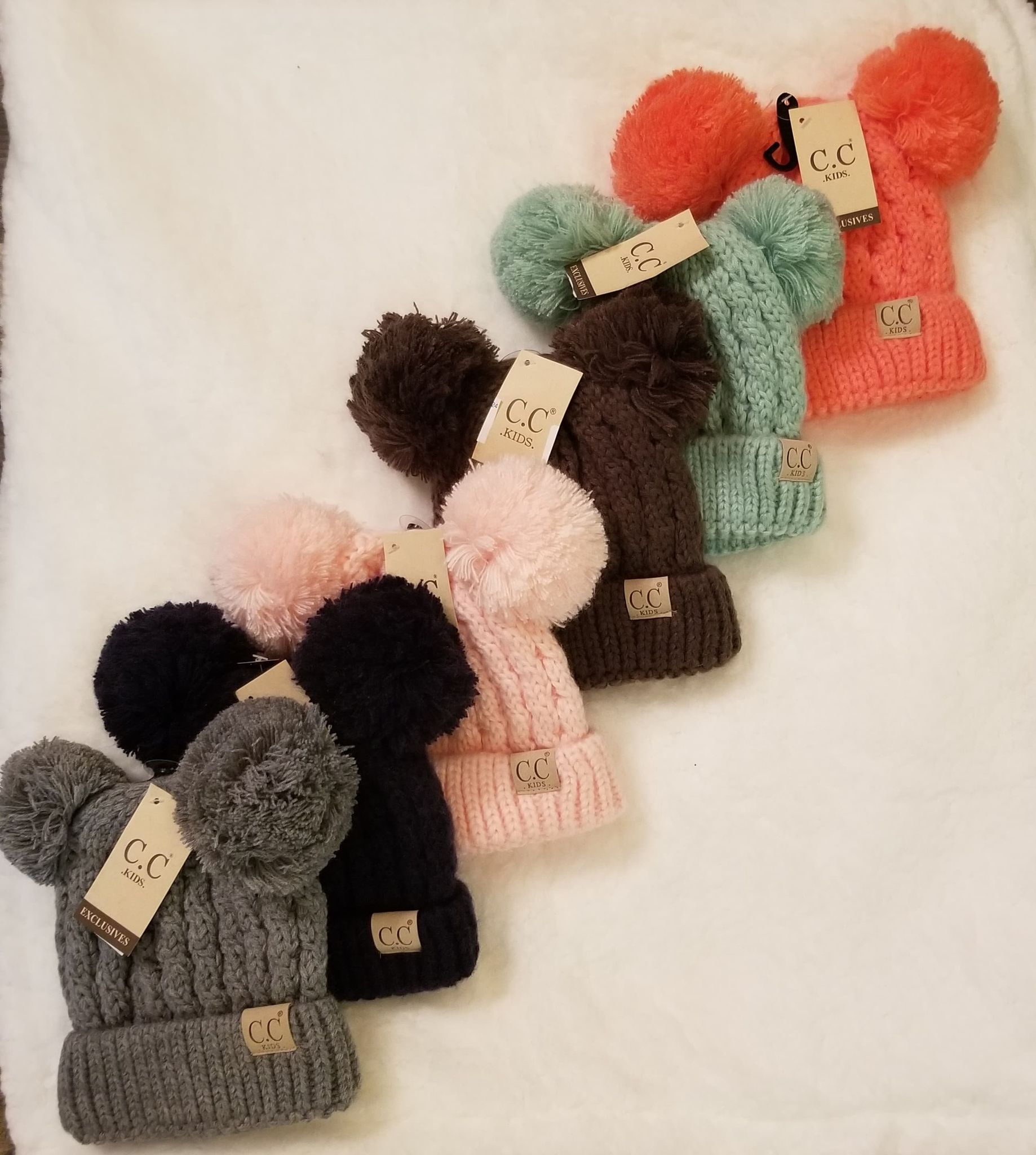 Kids Solid Double Pom CC hat- additional colors  A Touch of Magnolia Boutique   