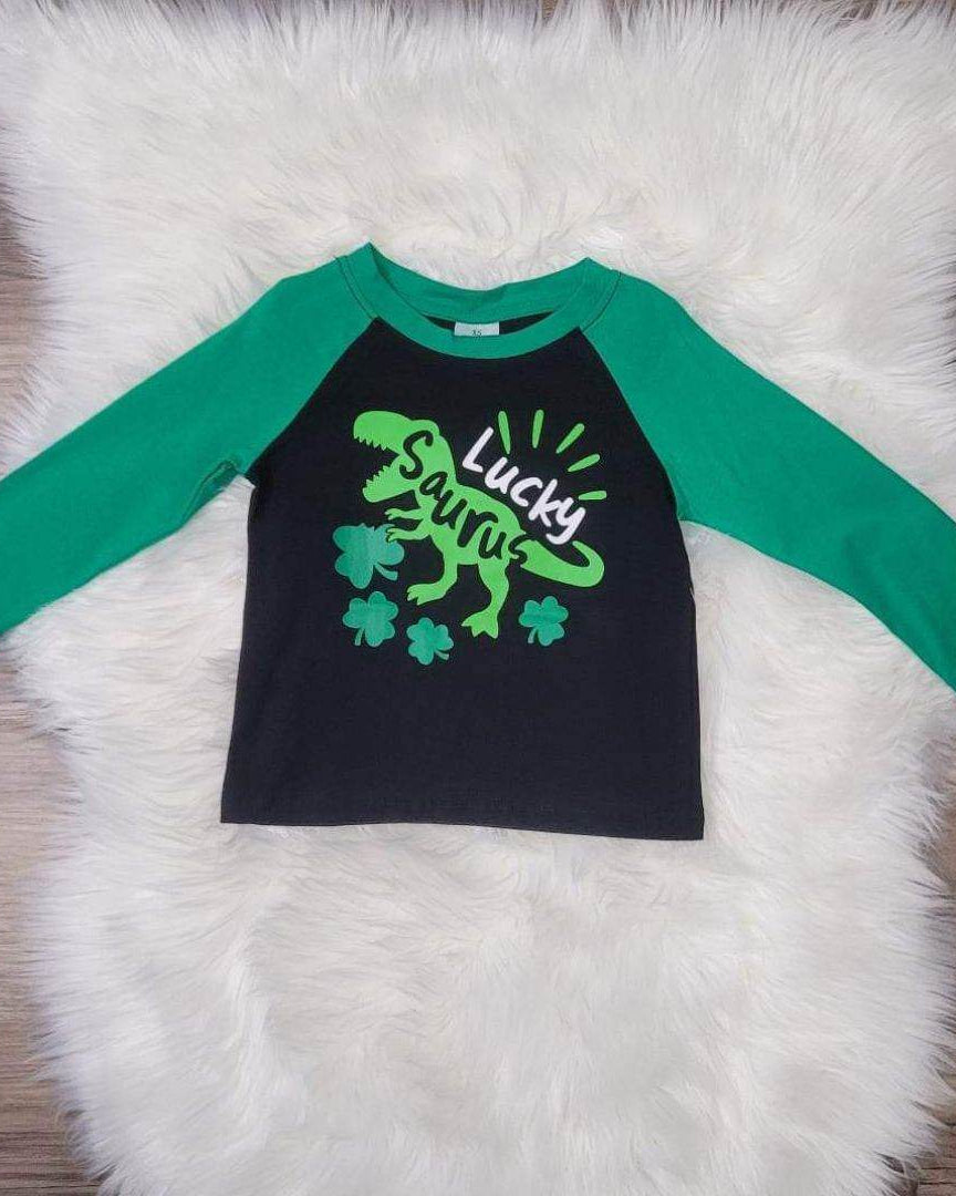 Lucky Saurus St. Patty's Day Top  A Touch of Magnolia Boutique   
