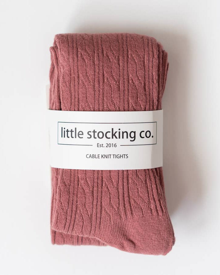 LIttle Stocking Co. Cable Knit Tights - Dusty Rose – Little White Sneakers