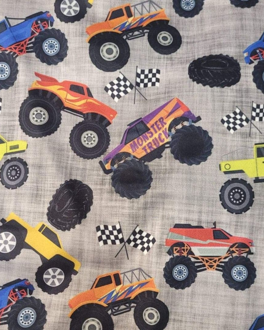 Boys Monster Truck Pajamas-RESTOCK (sizes: 3 month and 6 month available)  A Touch of Magnolia Boutique   