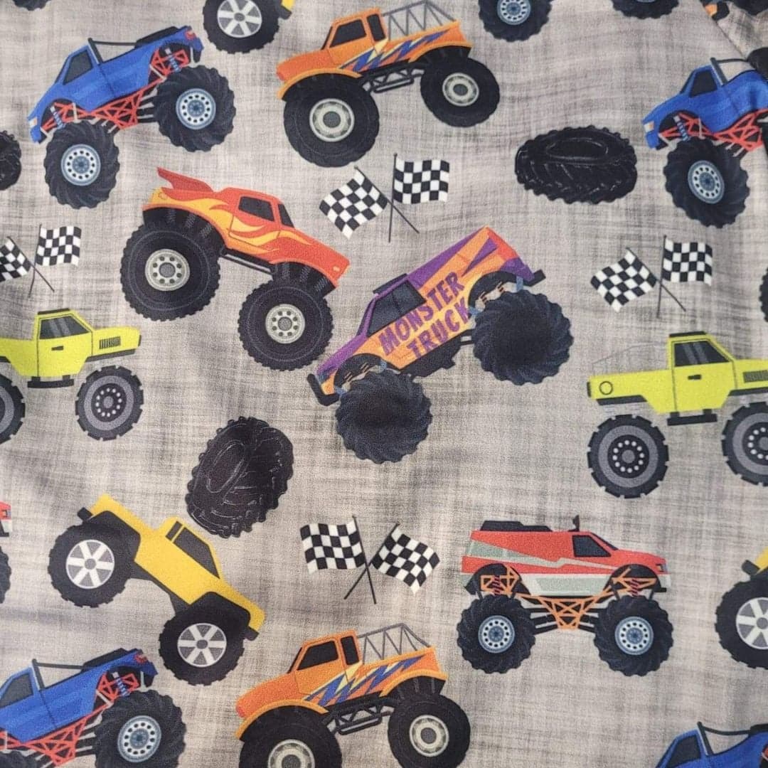 Boys Monster Truck Pajamas-RESTOCK (sizes: 3 month and 6 month available)  A Touch of Magnolia Boutique   