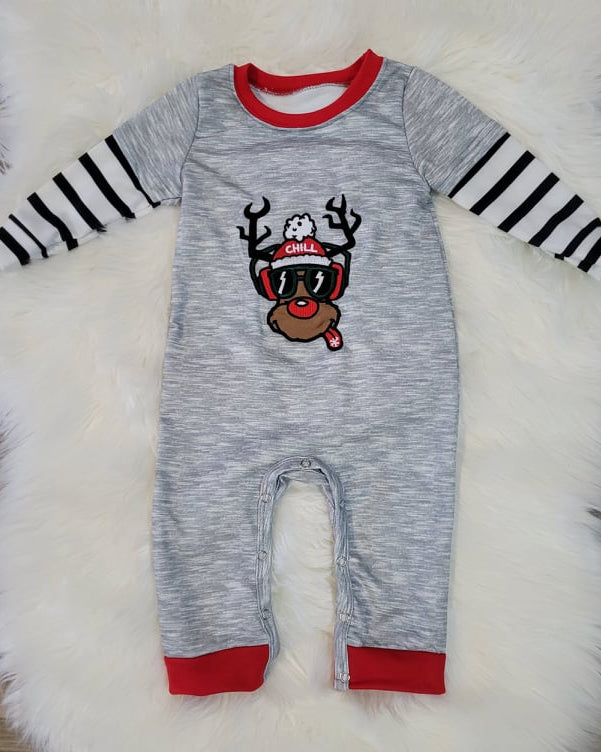 Baby Boy Winter Moose Romper  A Touch of Magnolia Boutique   