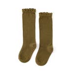 Olive Lace Top Knee High Socks