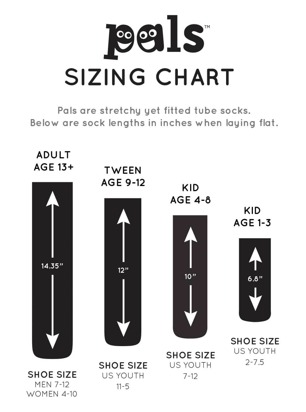 Children's sock store size chart