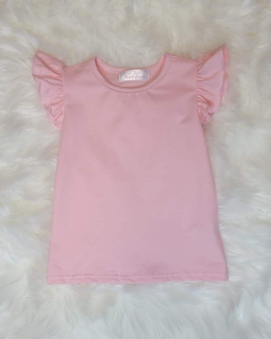 Pink Flutter Sleeve Top  A Touch of Magnolia Boutique   