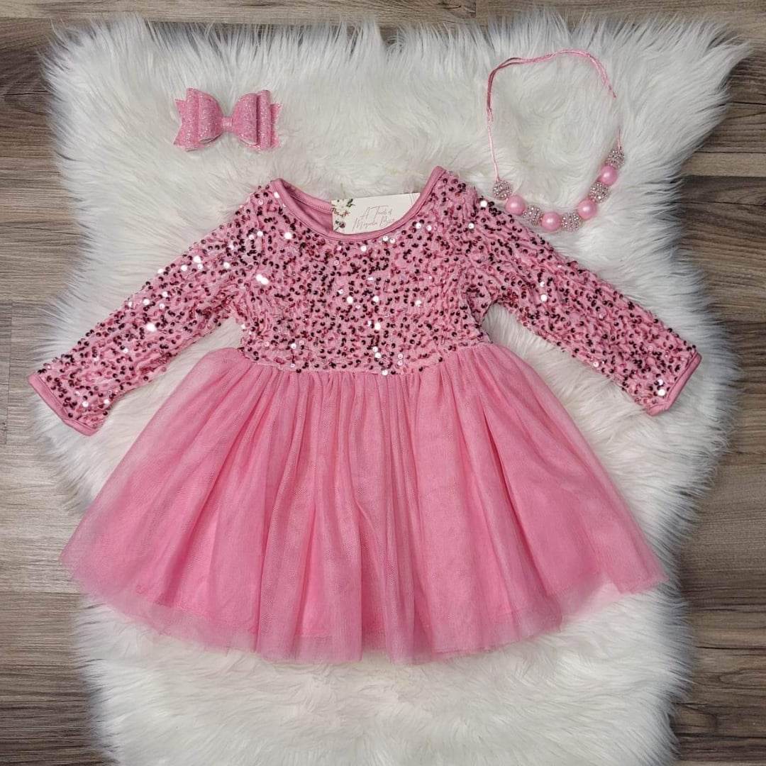 Baby girl sequin top tulle dress