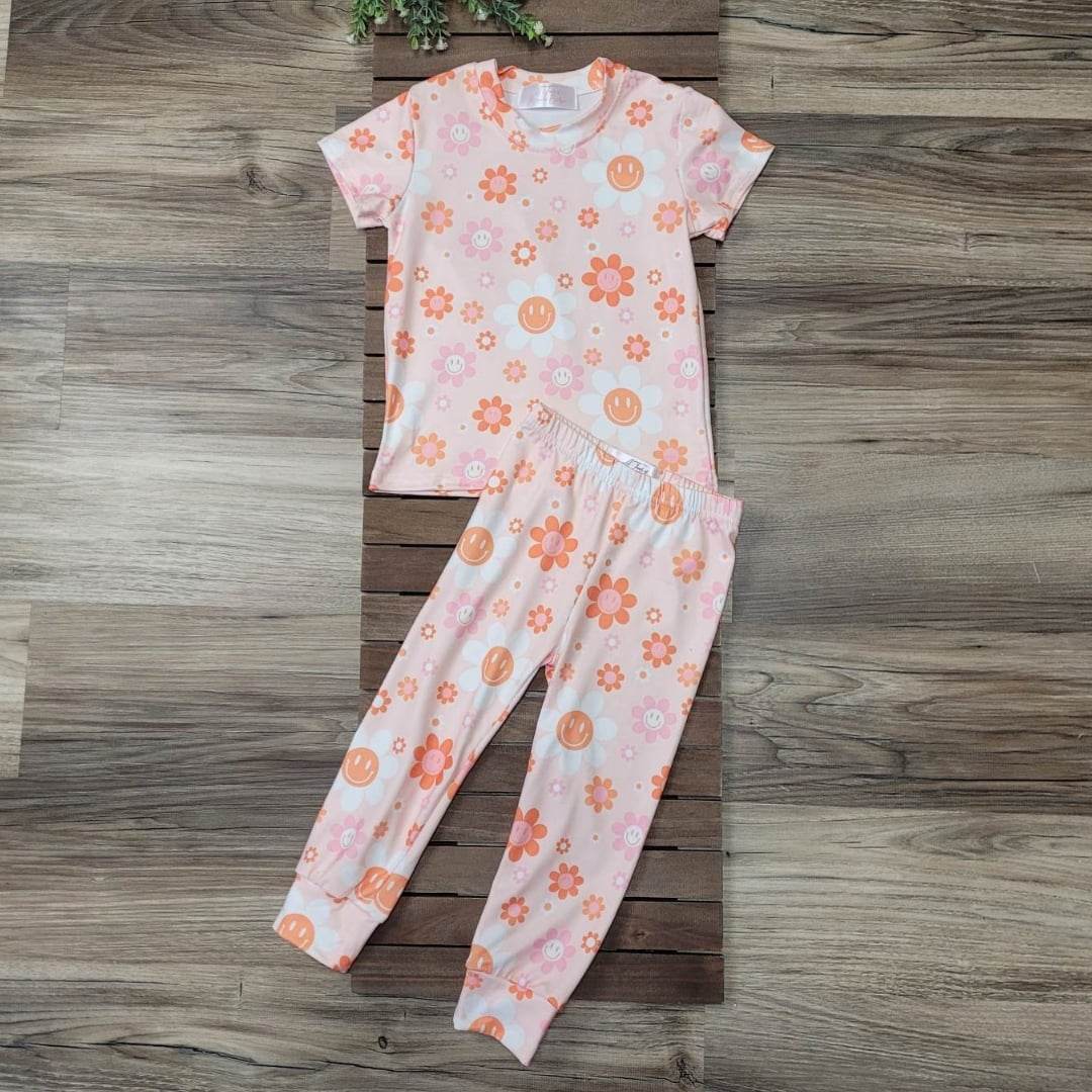Smiley Flowers Pajama Set  A Touch of Magnolia Boutique   