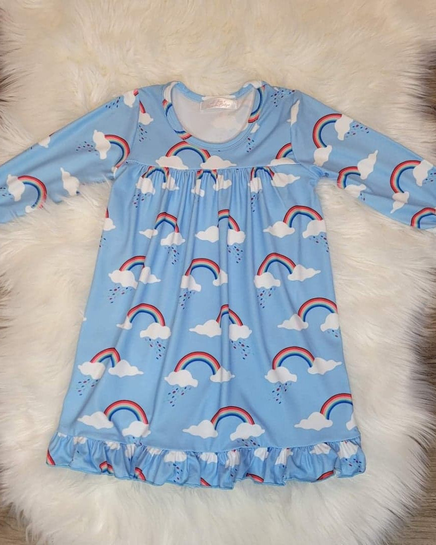 Rainbows & Clouds Pajama Gown  A Touch of Magnolia Boutique   