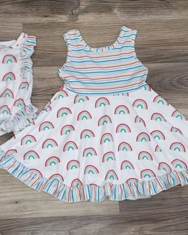 Rainbow Striped Sleeveless Dress  A Touch of Magnolia Boutique   