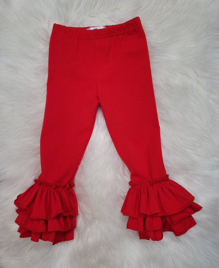 Red Tulip Ruffle Leggings  A Touch of Magnolia Boutique   
