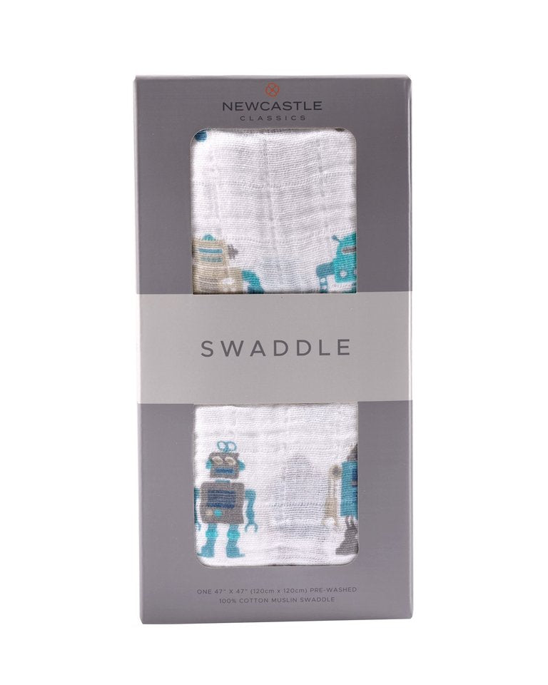 Cotton Muslin Swaddle (multiple patterns available)  A Touch of Magnolia Boutique Robot Swaddle  