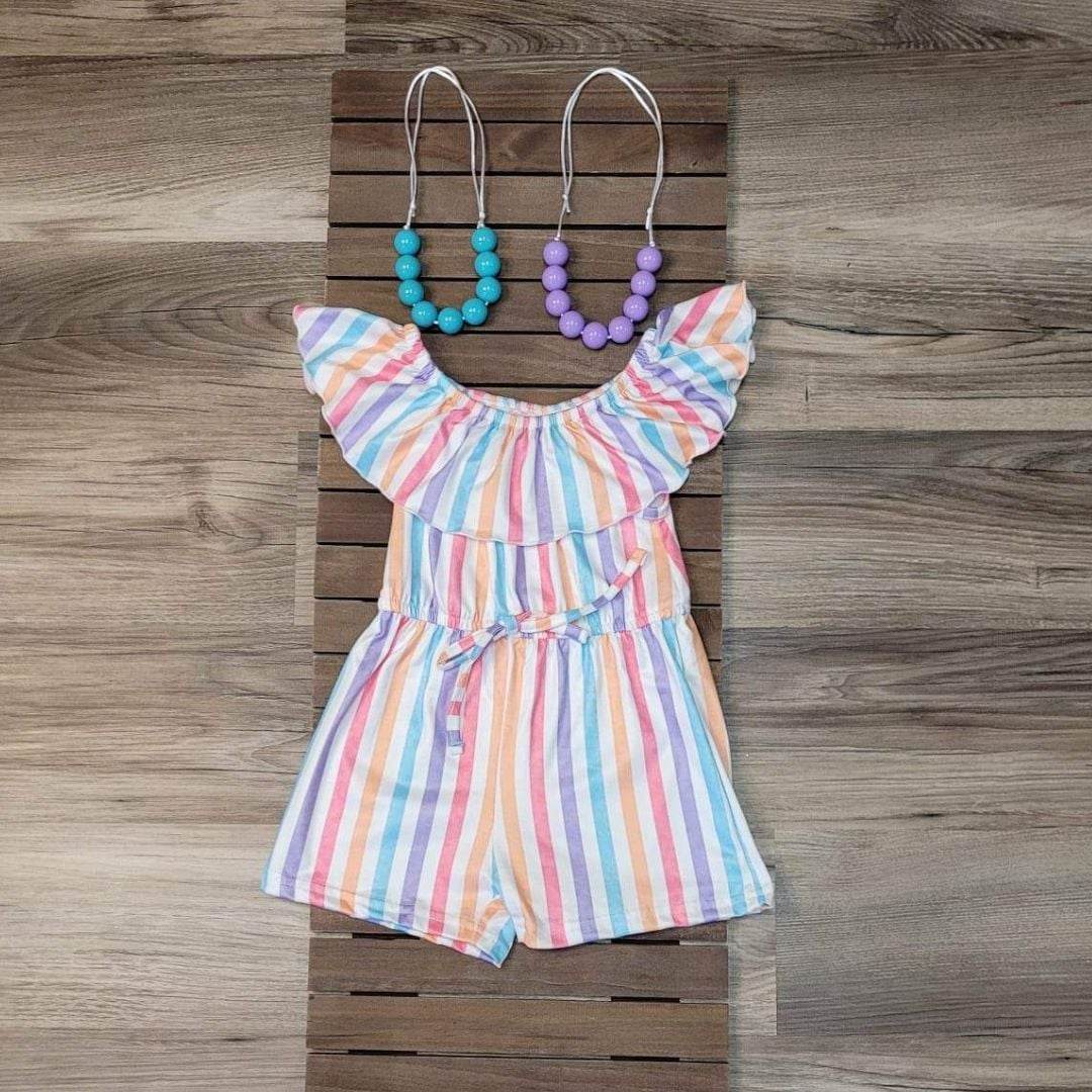 Girls Striped Shorts Romper (sizes 12-18 month, 2t and 14/16 available)  A Touch of Magnolia Boutique   