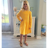 Girls boutique marigold long sleeve sweater dress